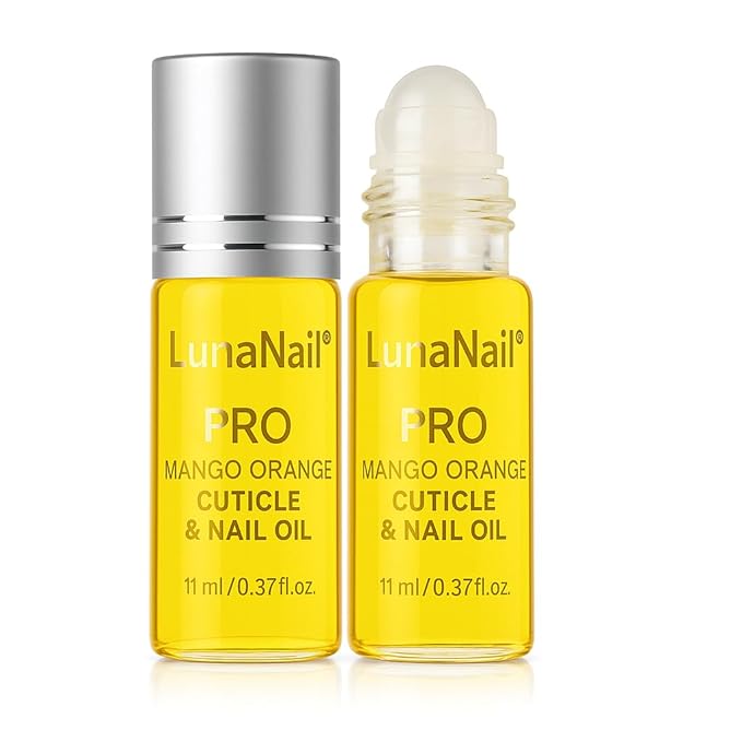 Cuticle Oil for Nails & Growth, Roll-On | Vitamin E & Jojoba Nail Strengthener Serum | Deep Hydration for Dry, Damaged Cuticles | Overnight Repair Treatment | Vegan (Mango Orange)