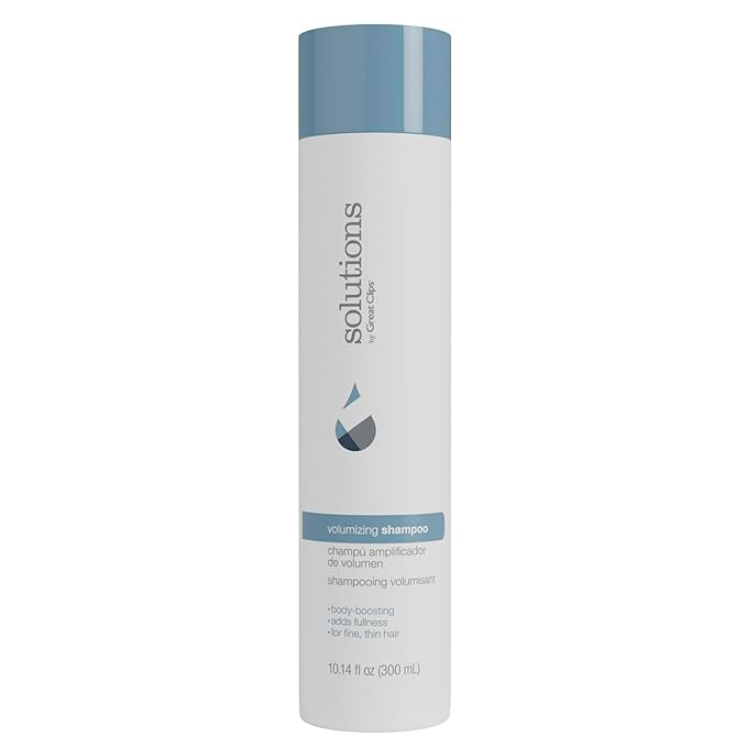GREAT CLIPS Solutions Volumizing Shampoo, 10oz | Adds Volume, Thickness, & Bounce | For Fine, Thin, & Oily Hair | Every Day Use