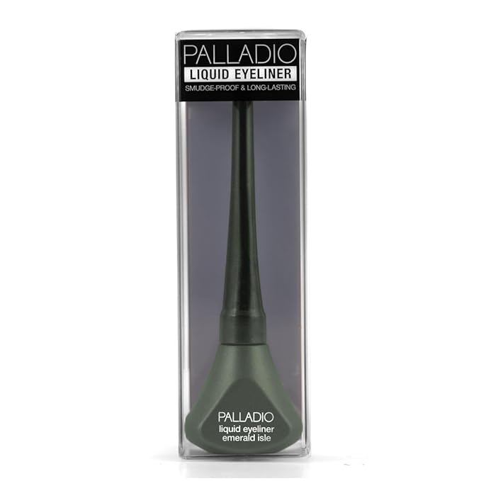 Palladio Liquid Eyeliner, Highly Pigmented and Waterproof, For Intense Eye Definition, Smear-proof Eyeliner Liquid, Includes Easy Grip Wand and Felt Tip Applicator, Emerald Isle