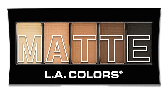 L.A. COLORS 5 Color Matte Eyeshadow Palette, Brown Tweed CEM472