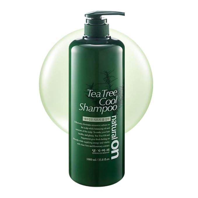 Daeng Gi Meo Ri Tea Tree Cool Shampoo | Cooling Scalp Care with Tea Tree & Aloe Vera | Refreshes Oily Hair, Hydrates Dry Hair, Gentle Cleansing | 1000ml