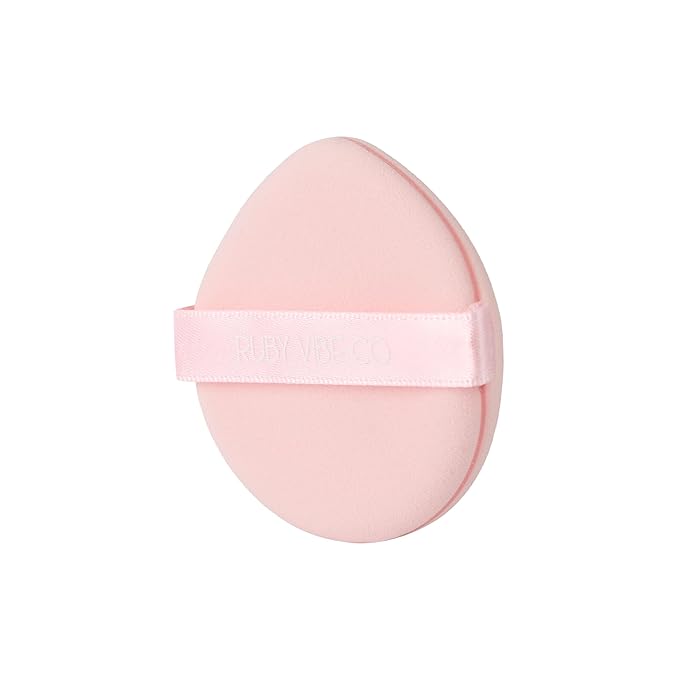 RubyAir Luxe Puffs, Set 2 Air Puffs, Round and Triangle Shapes, Latex-Free Velvet, Pink, for Foundation, Concealer, Blush, Setting Powder, Wet or Dry Use, All Skin Types | RUBY VIBE CO