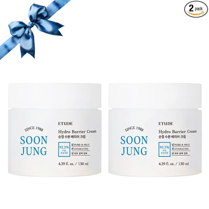 ETUDE SoonJung Hydro Barrier Cream Duo Set | 92.5% Moisturizing Ingredients, Gel Formula for Soothing, pH Balanced Moisturizer for Hydrating, Panthenol, Madecassoside, 8.78 Fl Oz (Jar Type)