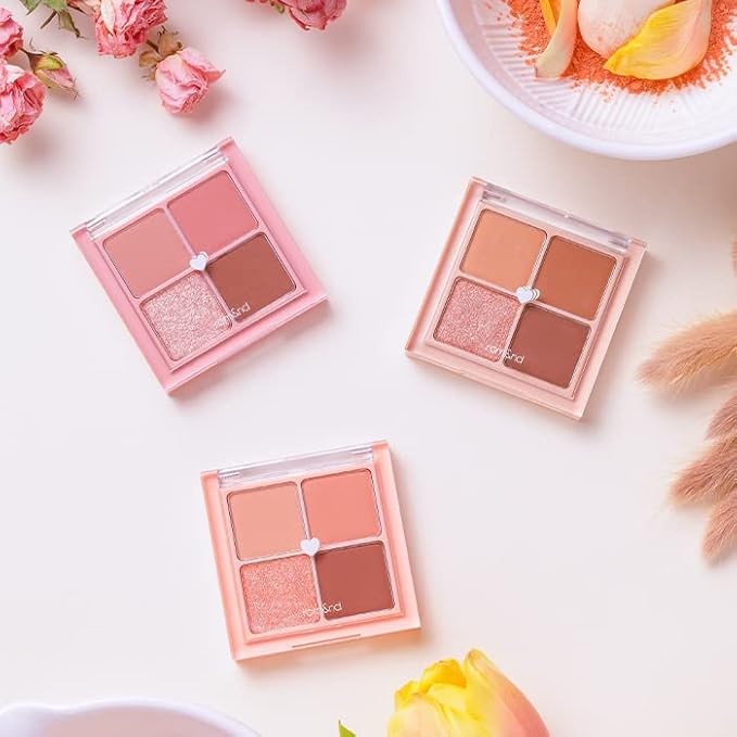 rom&nd Better than Eyes 4 Color Mini Palette, 03 Dry Ragras, Eye Shadow Palette, Daily Natural Shades, Blendable, Rich Colors, Velvety Texture, Matte & Shimmer, High Pigmented, Long Lasting