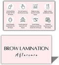Brow Lamination Aftercare Card | 50 Pack | 2x3.5 Inch Card Size | Brow Lift and Tint, Simple Design with Illustration & Instruction