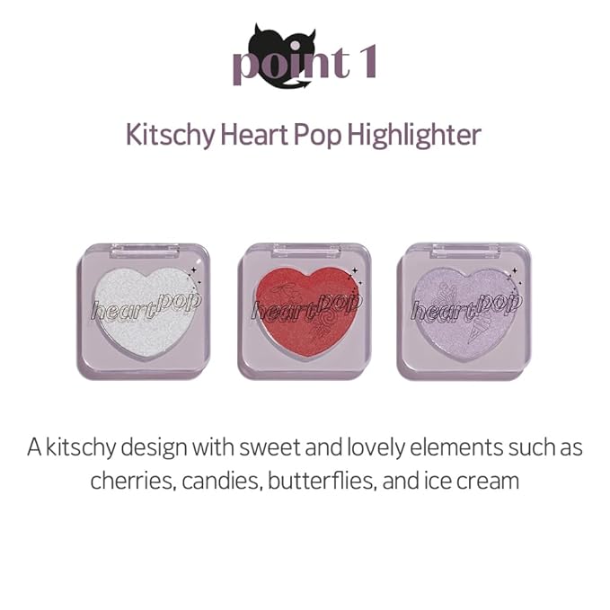 ETUDE Heart Pop Blush, Icy Teak Cheek Color, Natural Highlight & Glossy Finish, Lightweight Formula, Compact 0.2 oz – Ice Aura Teak
