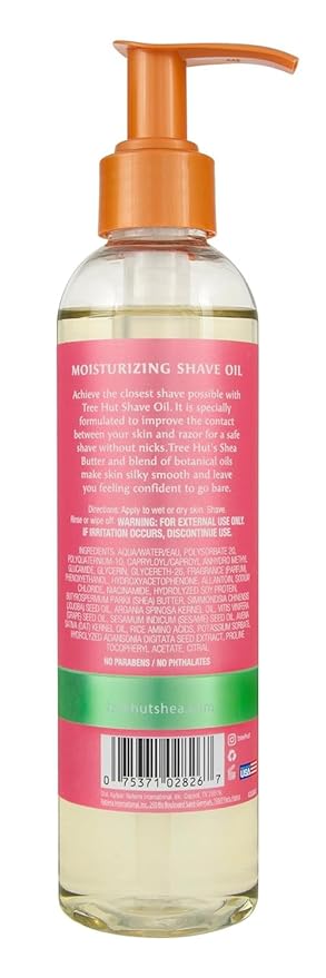 Tree Hut Watermelon Moisturizing Shave Oil, Gel-to-Oil Formula, Ultra Hydrating Barrier for a Close, Smooth Shave, For All Skin Types, Made with Shea Butter, 7.7 Fl Oz
