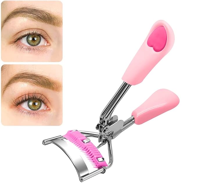 Pinkiou Eyelash Curler Stainless Steel with Brush Mascara Muffle False Eyelashes Accessory Best Professional Tool for Lashes Curls