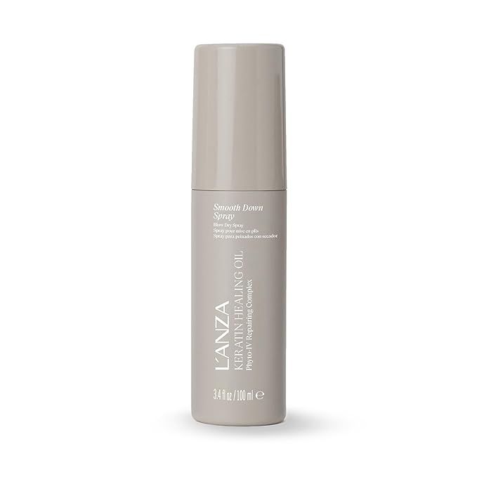 L’ANZA Keratin Healing Oil Smooth Down Spray, Heat Protectant Hairspray for Blowouts, Anti-Frizz Shine Enhancer with UV Protection, Smooths Flyaways, Sulfate Free & Cruelty Free (3.4 Fl Oz)
