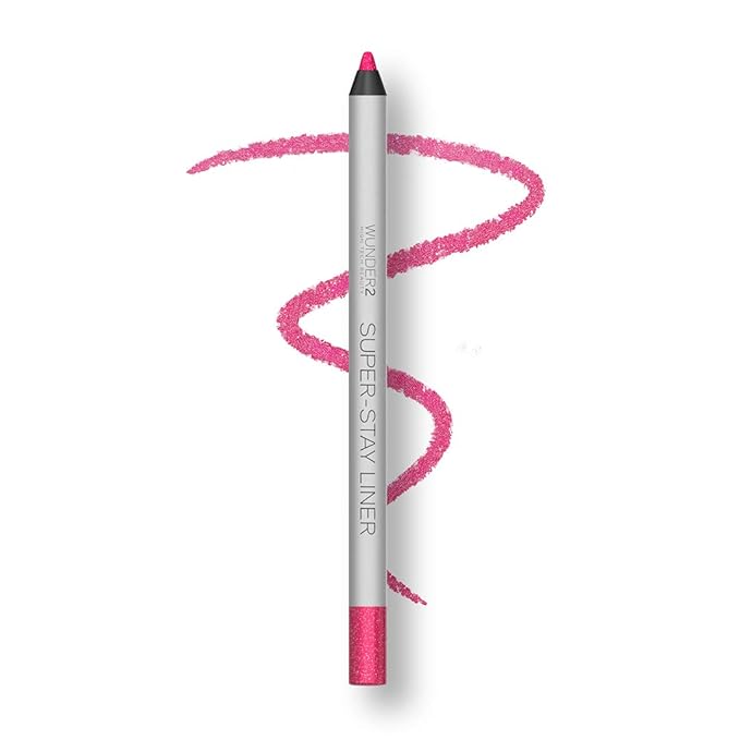 Wunder2 SUPER-STAY LINER Makeup Eyeliner Pencil Long Lasting Waterproof, Glitter Pink , 0.03 Ounce (Pack of 1)