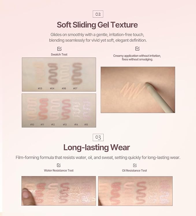 Heart Percent Dote On Mood Gel Eyeliner Pencil – Long-Lasting Waterproof Smudge Proof Smooth Retractable, Aegyo Sal Makeup, Under Eye Highlighter with Built-In Sharpener, #04. Gray Beige