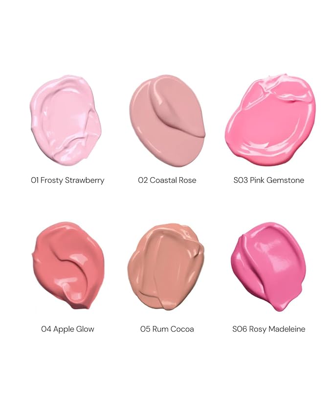 Flower Knows Strawberry Cupid All Day Glow Liquid Blush,Sweat & Water-Resistant Dewy Blush for Cheeks,Blendableand Hydrating Cool Pink Face Makeup for Women & Girls,0.25 Fl Oz(S03 Pink Gemstone)