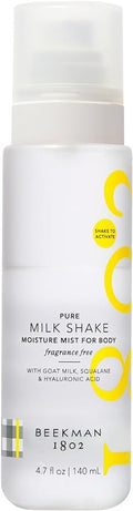 Beekman 1802 Milk Shake Hydrating Body Mist – Alcohol-Free Moisture with Goat Milk, Hyaluronic Acid & Squalane, Lightweight Skin Softening Spray for Sensitive Skin – Pure, 4.7 Fl Oz