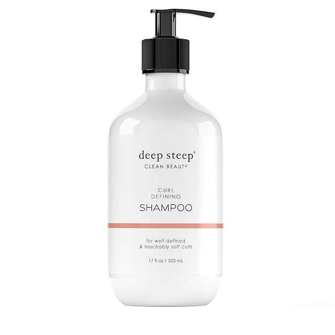 Deep Steep Curl Defining Shampoo, 17 oz – Moisturizing Shampoo with Shea Butter, Aloe Vera, Rice Protein, Peppermint Oil & Glycerin – Sulfate-Free, Vegan, Clean Beauty Hair Care, Curly Hair