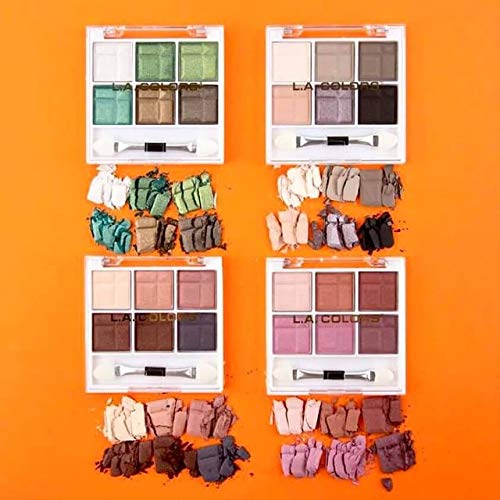 L.A. COLORS 6 Color Eyeshadow, Earthy CES461 (Pack of 2)