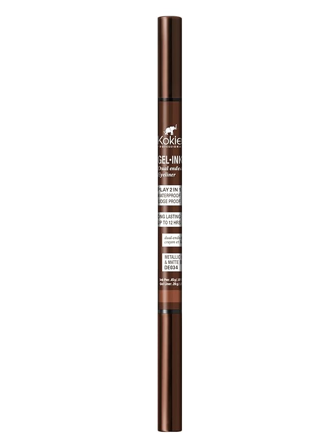 Kokie Gel Ink Dual Ended Eyeliner (Matallic Copper/Matte Brown)