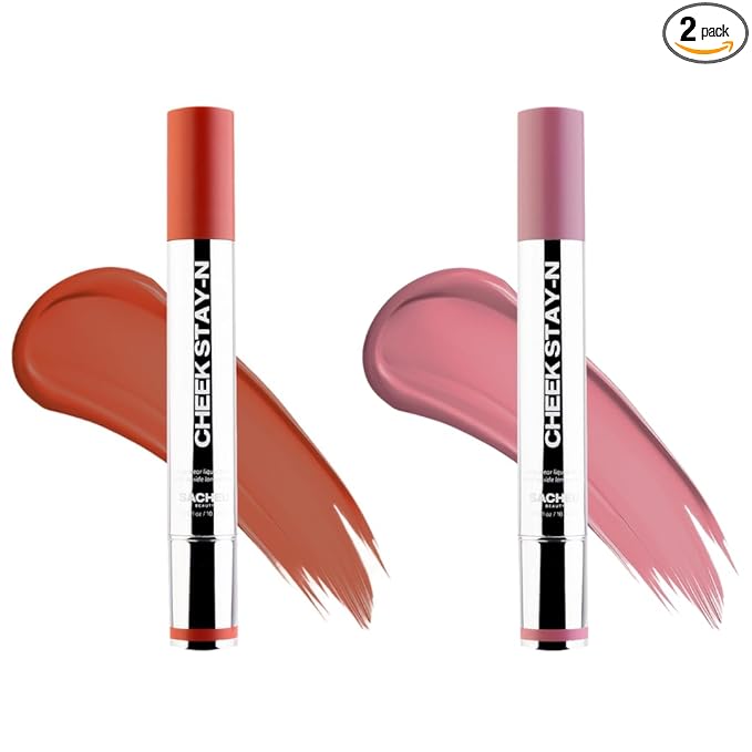 Sacheu Cheek STAY-N Liquid Blush for Cheeks — High Pigment, Buildable, Lightweight Cream Blush for Dewy & Radiant Flushed Cheeks — Long-lasting & Cruelty Free, Sugar & Spice Duo