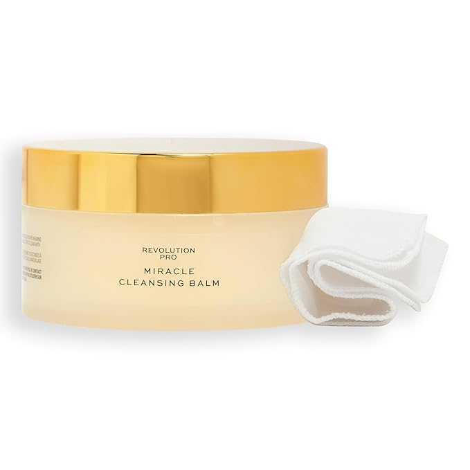 Revolution Pro Miracle Vegan Collagen Cleansing Balm, Hydrating & Nourishing Face Cleanser & Makeup Remover, Vegan & Cruelty-Free, 3.4 oz