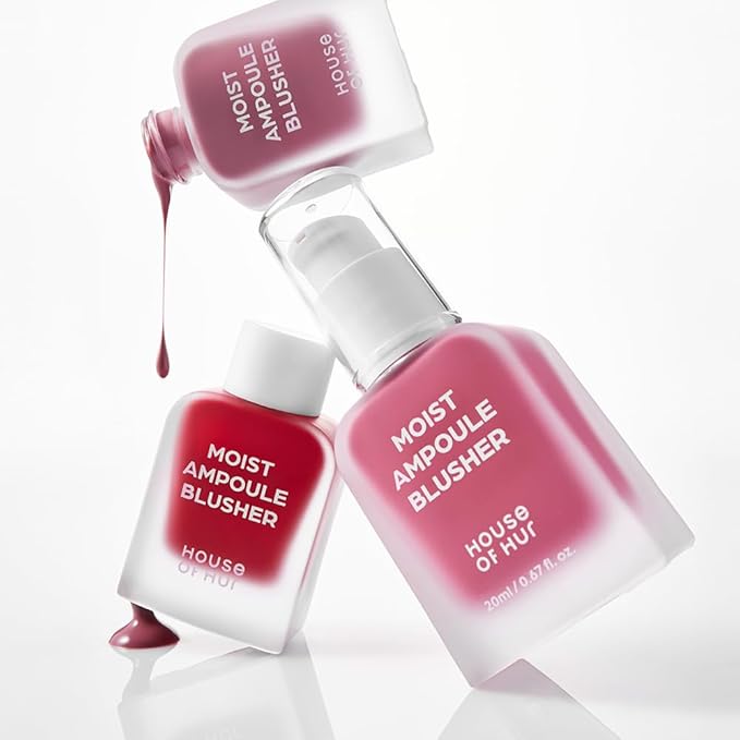 House of Hur Moist Ampoule Blusher with 50% Moisture Essence | Hydrating & Long-Lasting Blush | 0.68fl.oz (9 Shades) (Berry Purple)