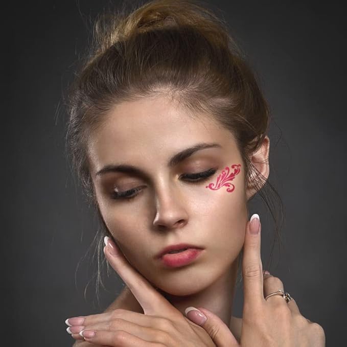 Stencil1FX Flourishes 1 Eyes Makeup Stencil - Fairy Renaissance Elven Princess - Makeup Stencil for Costumes, Dress Up, Halloween, Cosplay, Face Painting, Raves, Festivals, Parades, Parties