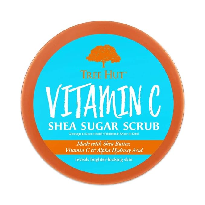 Tree Hut Vitamin C Body Scrub, Exfoliating & Hydrating Sugar Scrub w/ Shea Butter, Vitamin C & Essential Oils, Smooth Skin, Body Exfoliator For All Skin Types, Self Care Gifts for Women, Vegan, 18 Oz
