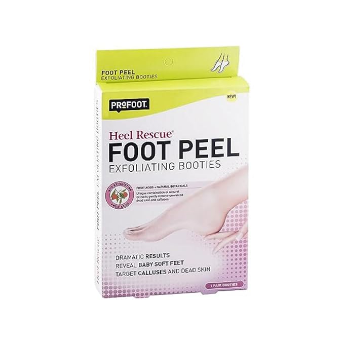 Foot Peel, Exfoliating Heel Rescue Booties, 1 Pair, Foot Mask for Dry Cracked Feet, Calluses & Dead Skin, Botanical Blend for Smoother, Softer Heels, Easy, No Mess 60-Minute Home Foot Care (Pack of 2)