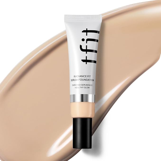 TFIT Radiance Fit Serum Foundation - Flawless Coverage, Dewy finish, Long-lasting, Lightweight, Korean Makeup,1.05 Oz. (N02 Nude, 1.05 Oz.)