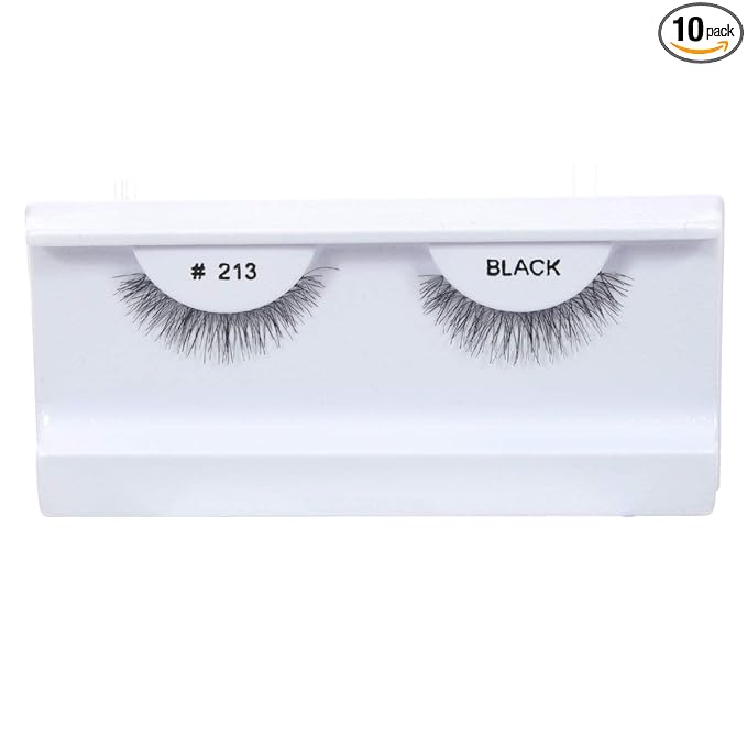 10 Pairs 100% Human Hair False Eyelashes Natural Black #100