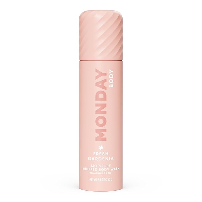 MONDAY HAIRCARE MOISTURE Whipped Body Wash in Fresh Gardenia Scent with Hyaluronic Acid for All Skin Types, 8.8 oz