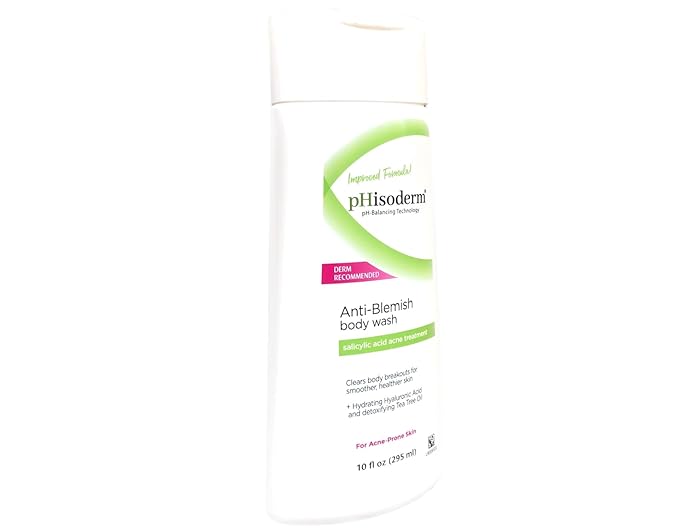 Phisoderm Anti-Blemish Body Wash, Salicylic Acid Acne Treatment, Soothing Formula, 10 fl oz