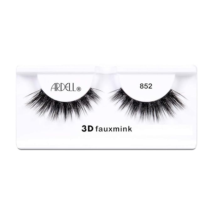 Ardell False Eyelashes 3D Faux Mink Lashes 852 - Flared, Natural Look Strip Wispy Lashes with Invisiband, 4 Pairs