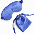 [1 Pack] QSYW Sleep Masks, Satin Eye Mask for Sleeping - Silky Eye Masks Bulk with Storage Bag & Elastic Strap,Blue