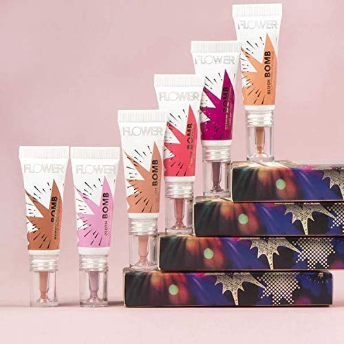 FLOWER Beauty By Drew Barrymore Liquid Blush Makeup Bomb Color Drops -Silky Lightweight Formula + Gel Cream Blush for Cheeks - Radiant + Glossy Finish - Buildable + Lightweight Formula - (Bitten)