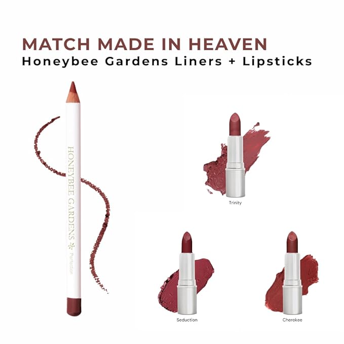 Honeybee Gardens Irresistible Lip Liner – Perfection Mocha Rose, Long-Lasting Lip Pencil, Smooth Precision Application, Vegan, Gluten-Free, Paraben-Free, 0.04 oz
