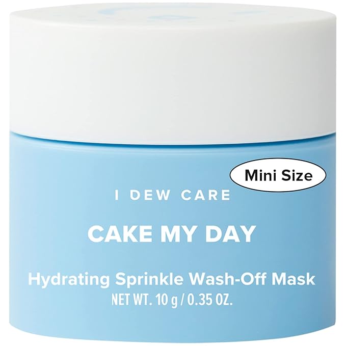 I DEW CARE Wash Off Face Mask - Cake My Day Mini | Hydrating, Refreshing for Dry Skin with Hyaluronic Acid 0.35 oz.