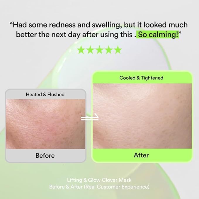 Skit Calming & Repairing Face Gel Patch, Azulene & Cica Clover Mask for Instant Redness Soothing & Pore-Area Comfort, Skin Barrier Support, K-Beauty, 4 Sets (8 Patches)
