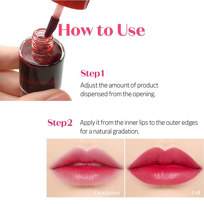ETUDE Dear Darling Water Tint – Pomegranate Ade | Korean Lip Stain & Lip Tint for Hydrated Pink Lips, Smudge-Proof Long-Lasting Lip & Cheek Makeup | K-Beauty Gift, Stocking Stuffers