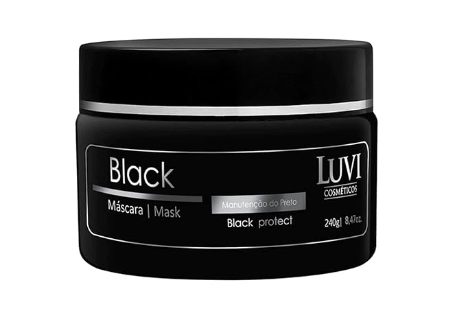 LUVI COSMETICS Intense Black Hair Mask for Hair Treatment (8.47oz | 240g)- Vibrant Tone, Hydration, Long-Lasting Color, Nourishing Ingredients, Easy Application - Hair Beauty Maintenance
