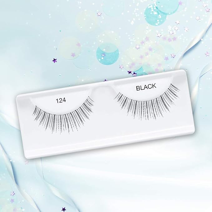 Ardell Natural False Eyelashes 124 - Black, Soft & Lightweight Strip Lashes, Easy to Apply, Comfortable Wear, 4 Pack