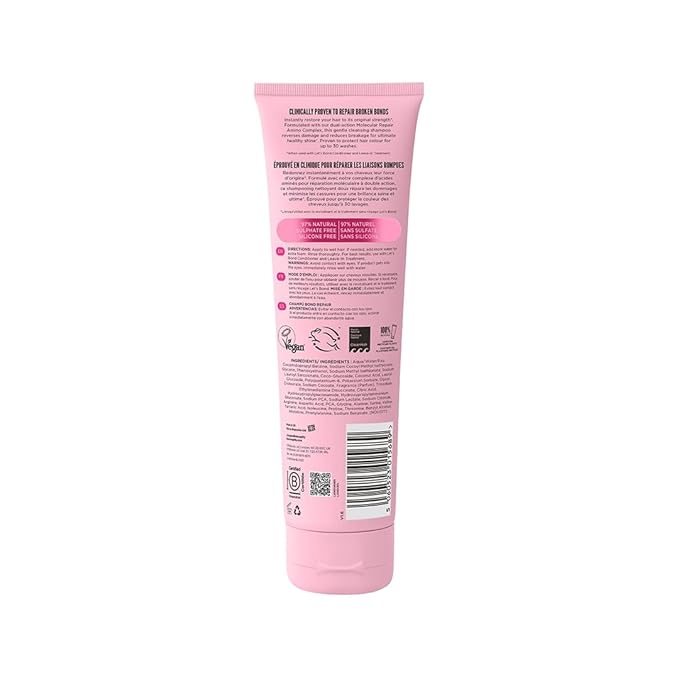 Noughty Let's Bond Builder Shampoo for Repair, Restorative Formula for Chemically Treated and Colored Hair, Strengthening Formula to Reduce Breakage and Protect Color for Longer 8.4fl.oz