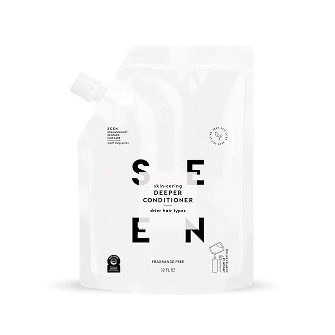 SEEN Deeper Conditioner Eco-Refill, Fragrance Free - Non-Comedogenic Hair Deeper Conditioner- Dermatologist-Developed - Safe for Sensitive, Eczema & Acne Prone Skin