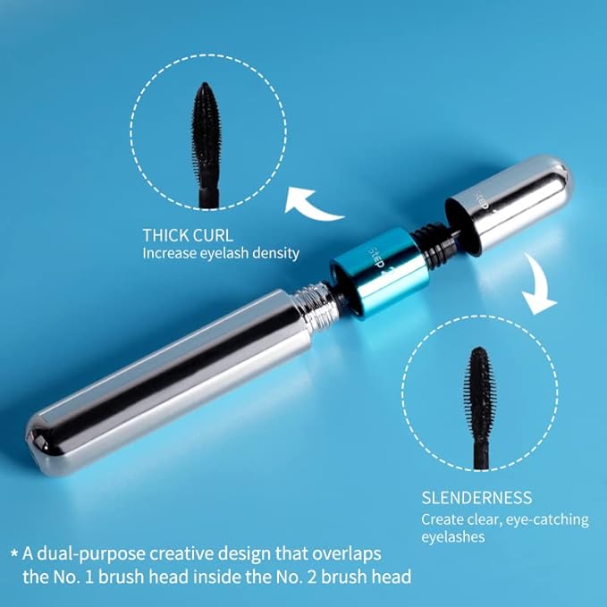 4D Silk Fiber Mascara set, 2 in 1 For VIBELY Mascara & Eyeliner & Eyebrow Pencil (Brown) set, No Clumping, Long-lasting, Creates Natural-Looking Brows and Stays on All Day (3 PCS)