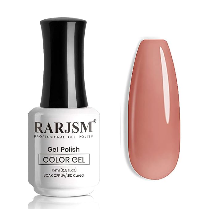 RARJSM Milky Rose Purple Gel Nail Polish LED UV Gel Soak Off Clear Nude Mauve Pink French Manicure Jelly Nail GelPolish Varnish Curing Requires 1pcs 15ml for Home Salon Nail Art DIY