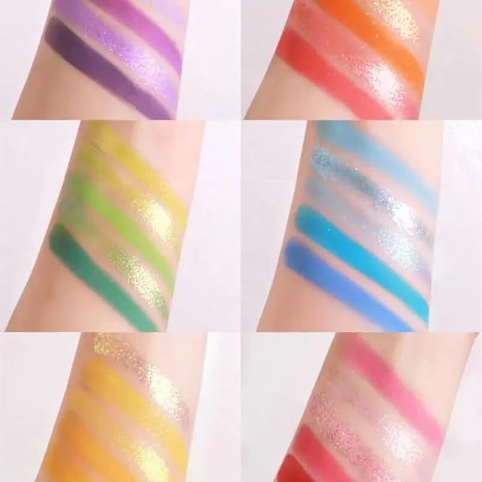 Grospe 30 Color Rainbow Eyeshadow Palette Highly Pigmented Mattes Glitter Shimmers Eye Shadow Palettes Blendable Long Lasting Waterproof Colorful Professional Makeup Palette Gift Set