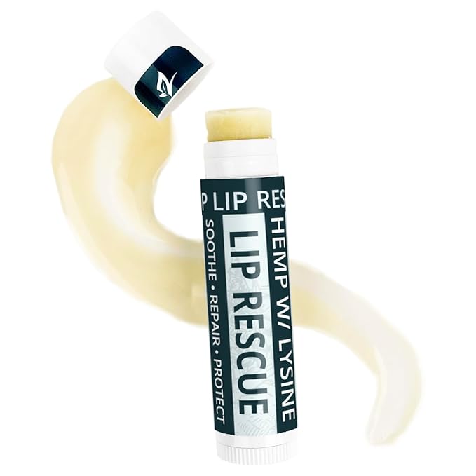 Hemp Lip Balm with L-Lysine & Seed Oil | Intense Lip Conditioner for Softness & Moisture Retention | Natural Botanical Lip Care (5 Tubes)