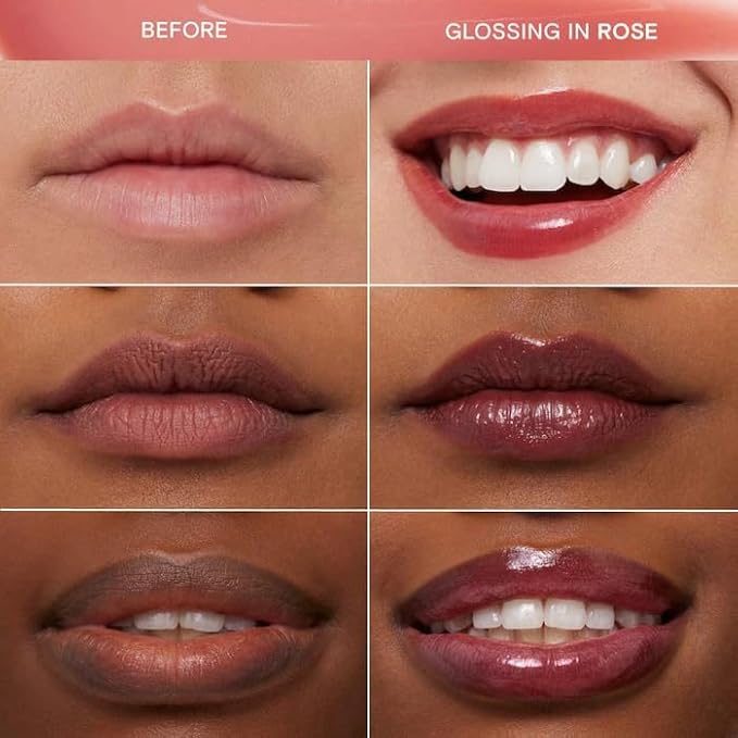 Kulfi Lassi Lips Staining Lip Oil, | Color: Rose - pink nude | Long-Lasting Moisturizing with Mango Seed Oil, Coconut Oil, Vitamin E, High Shine Finish, 0.14 oz / 3.8 mL