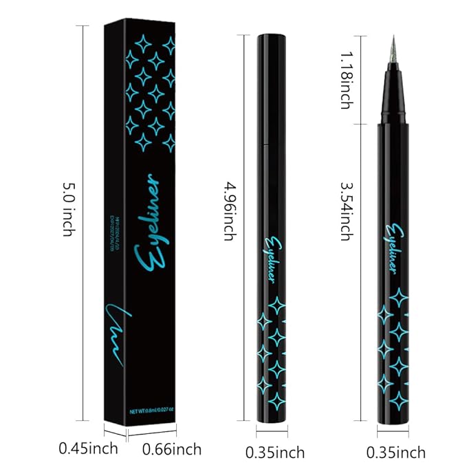 2PCS Metallic Glitter Coloured Liquid Eyeliner Pens Set03 – Waterproof Mark Emerald or Purple Long-Lasting Sparkly Eye Makeup – Tattoo-Effect Ink Liners for Women & Men, Delineador Líquido con Brillo