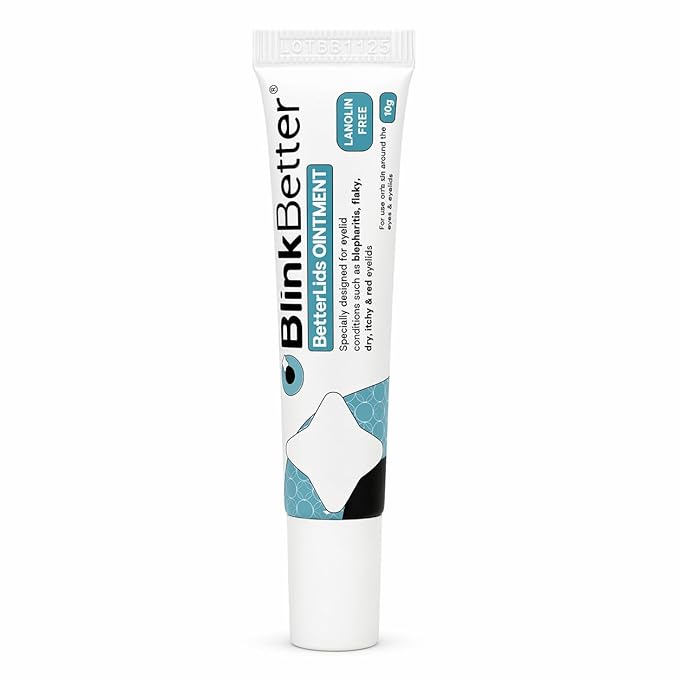 BlinkBetter Lanolin Free Eyelid Ointment 10g – For Sensitive & Dry Eyelids - Hydrates, Nourishes & Soothes – Moisturising Care for Dry, Itchy, Red, Sensitive, Flaky Skin Around the Eyes