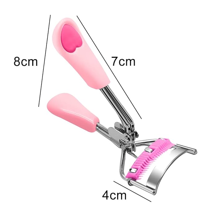 Pinkiou Eyelash Curler Stainless Steel with Brush Mascara Muffle False Eyelashes Accessory Best Professional Tool for Lashes Curls