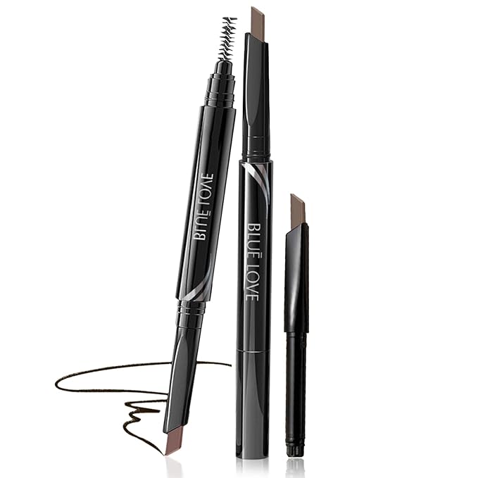 BLUE LOVE Eyebrow Pencil with Refillable Replacement Pack – Long-Lasting, Smudge-Proof, Waterproof, and Natural Finish for All Skin Types (02 Medium Coffee)
